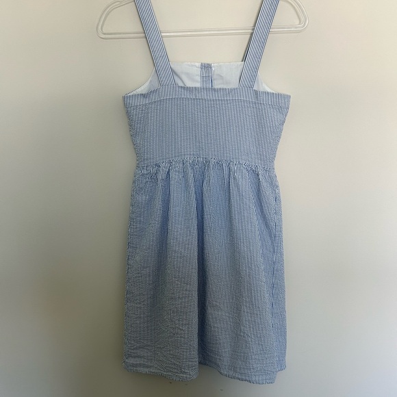 J. Crew Cotton Seersucker Mini Dress Sundress Sun Dress Blue White Stripe Size 0 - Picture 3 of 8